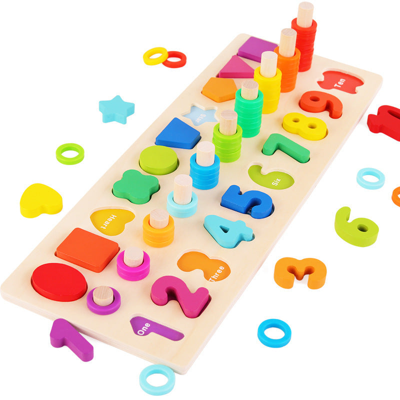 Wooden Blocks Logarithmic Board Math Toys