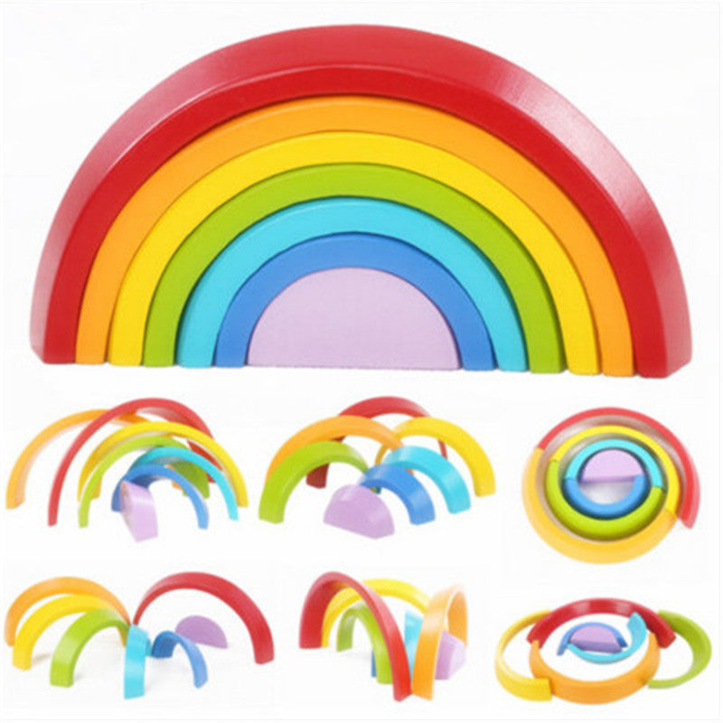 Rainbow Stacker Nesting Puzzles and Building Blocks